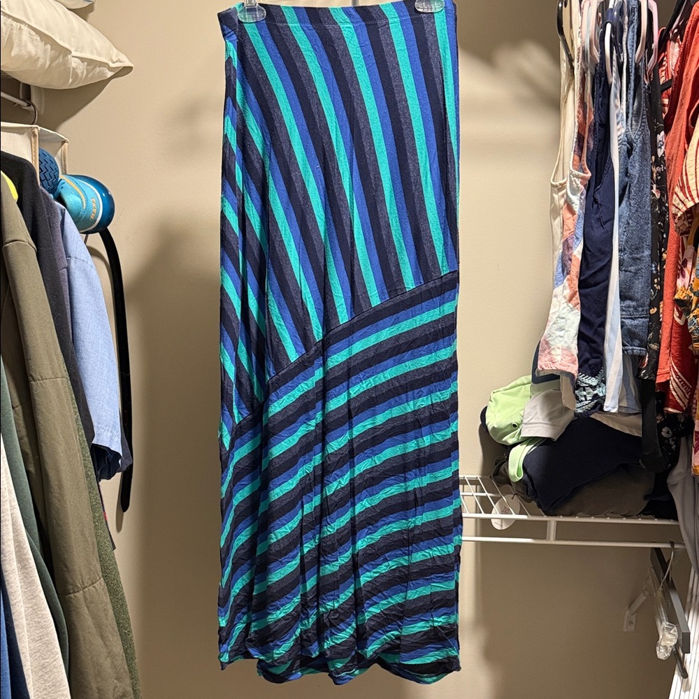Matty M Vibrant Blue and Black Maxi Skirt